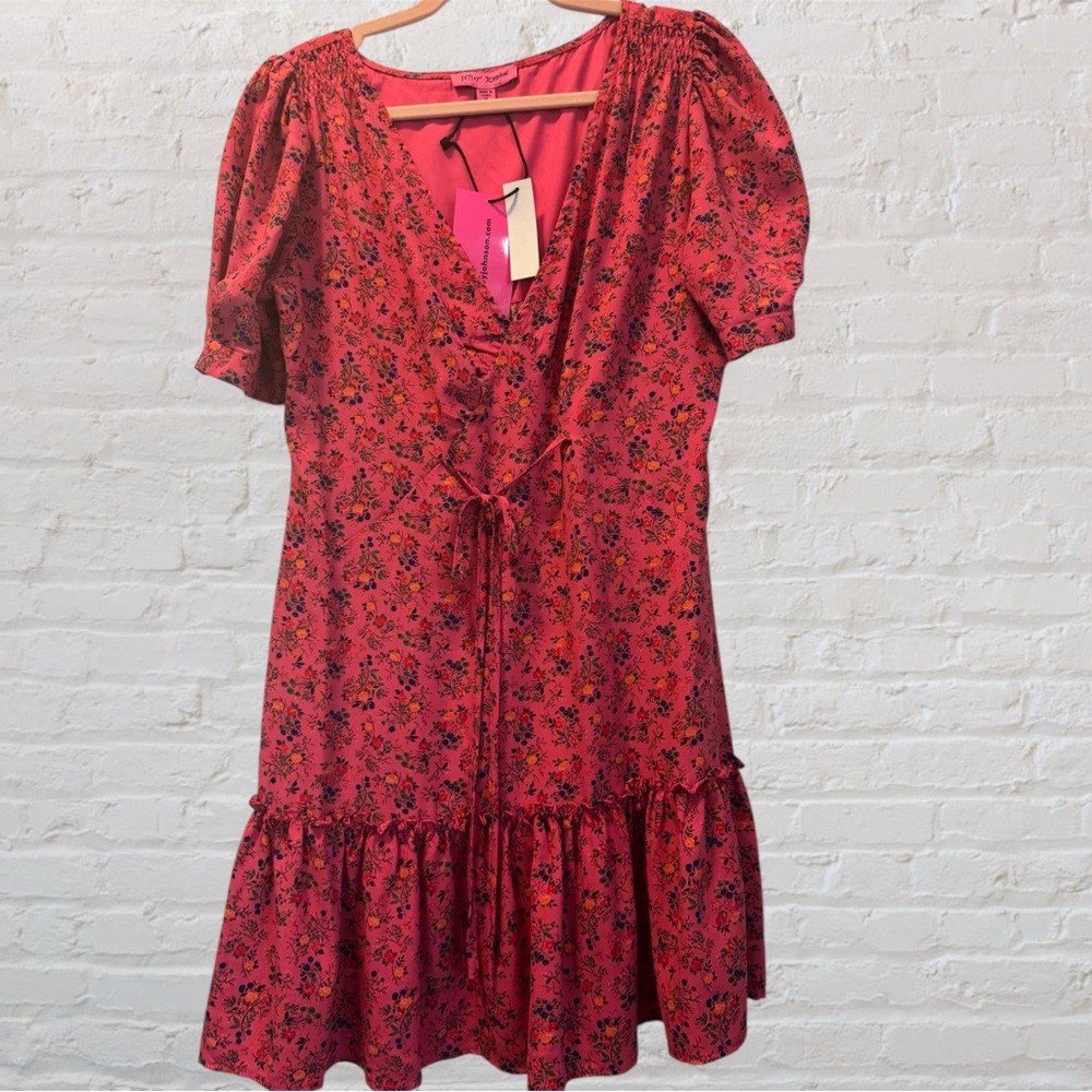 Betsey Johnson Pink Floral Midi Dress